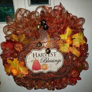 Harvest Blessing Deco Mesh Wreath